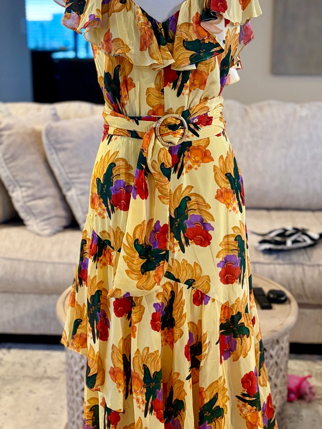 Farm Rio Banana Neat Yellow Maxi Dress